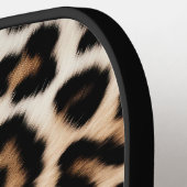 Creme Black Leopard Print Pickleball Schläger (Linke Seite)