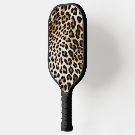 Creme Black Leopard Print Pickleball Schläger (Links)
