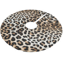 Creme Black Leopard Print Polyester Weihnachtsbaumdecke