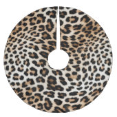 Creme Black Leopard Print Polyester Weihnachtsbaumdecke (Vorderseite)