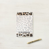 Creme Black Leopard Print Post-it Klebezettel (Auf Schreibtisch)
