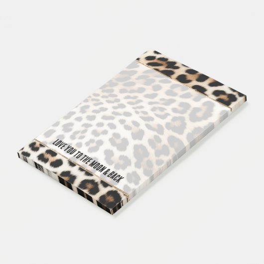 Creme Black Leopard Print Post-it Klebezettel (angewinkelt)