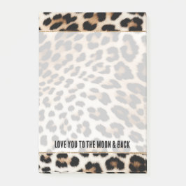 Creme Black Leopard Print Post-it Klebezettel