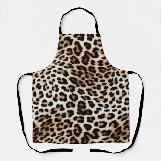 Creme Black Leopard Print Schürze (Vorderseite)