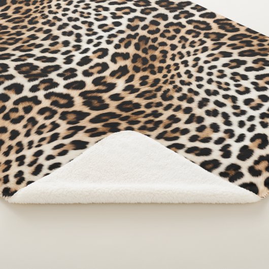 Creme Black Leopard Print Sherpadecke (3/4)