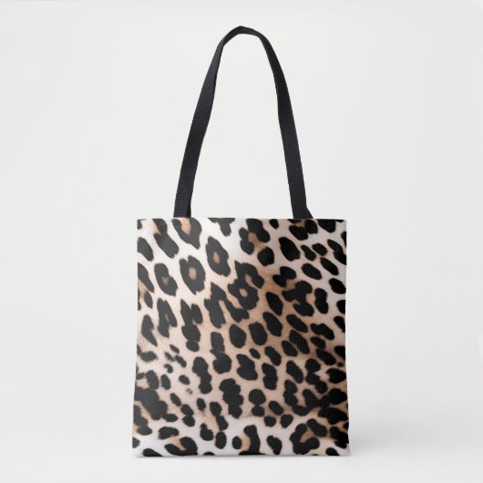 Creme Black Leopard Print Tasche (Vorderseite)