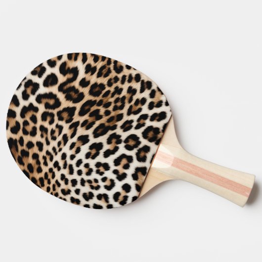 Creme Black Leopard Print Tischtennis Schläger (Seitenansicht)