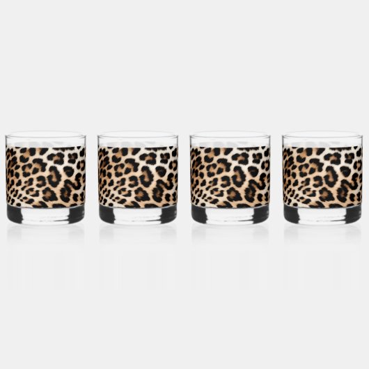 Creme Black Leopard Print Whiskyglas (Hinten)
