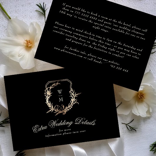 Creme & Black Monogram Gold | Unsere Details zur H Begleitkarte