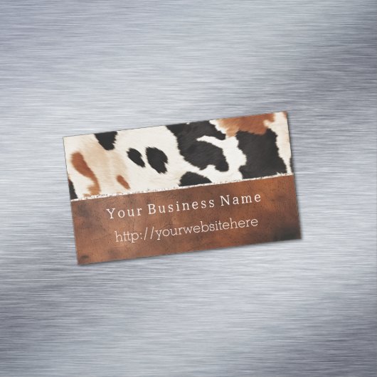 Creme Black Südwest Cowhide Magnetische Visitenkarte (Beispiel)