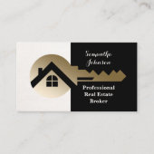 Creme Blk Linen Gold Key Real Anwesen Business Car Visitenkarte (Vorderseite)