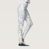 Creme Blue Paint Spritzer Abstrakt Leggings (Rechts)