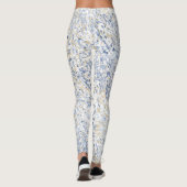 Creme Blue Paint Spritzer Abstrakt Leggings (Rückseite)