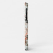 Creme-Blume mit grauen Blätter auf einem hellgraue Case-Mate iPhone Hülle (Hinten/Links)