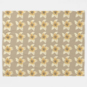 Creme Blume Muster Creme Blume Muster Fleecedecke (Vorderseite (Horizontal))