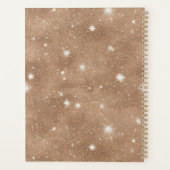Creme-Blumen-Herz-Kranz Braun Glitter Planer (Rückseite)