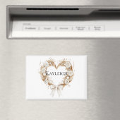Creme-Blumen-Herzkranz Magnet (In Situ (Geschirrspüler))