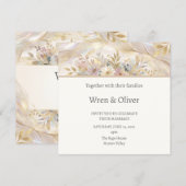 Creme-Blumen-Hochzeit Einladung (Vorne/Hinten)