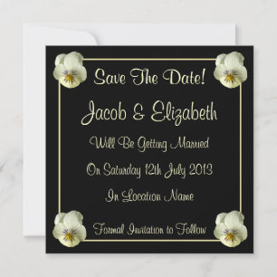 Creme Blumen Save the Date Hochzeits Einladungen