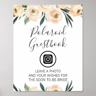 Creme-blumiges bearbeitbares Bild Hochzeitsshower- Poster