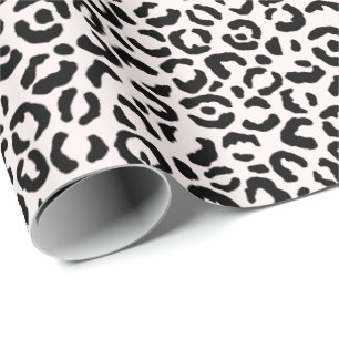 Creme Blush Black Leopard Print Geschenkpapier