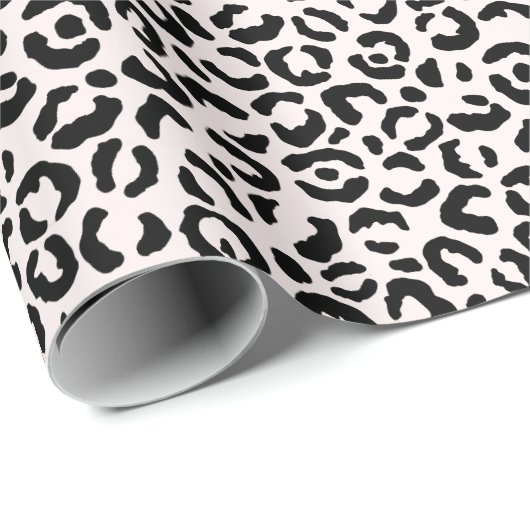 Creme Blush Black Leopard Print Geschenkpapier (Rolleneckpunkt)