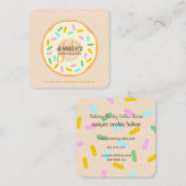 Creme Blush Creative Cookies Doughnut Quadratische Visitenkarte (Vorne/Hinten)