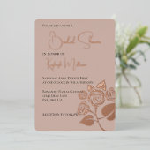 Creme Blush Diamonds Rose Brautparty Folieneinladung (Stehend vorne)