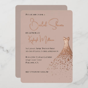 Creme Blush Glam Diamonds Dress Brautparty Folieneinladung