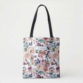 Creme Blush Pink Blau Grün Blütenblume Tasche