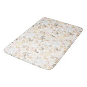 Creme Blush Pink Floral Badematte (Schrägansicht)