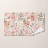 Creme Blush Pink Roses Brautparty Badhandtuch Set (Handtuch)