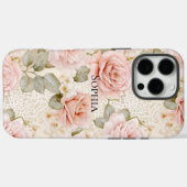 Creme Blush Pink Roses Brautparty Case-Mate iPhone Hülle (Rückseite (Horizontal))