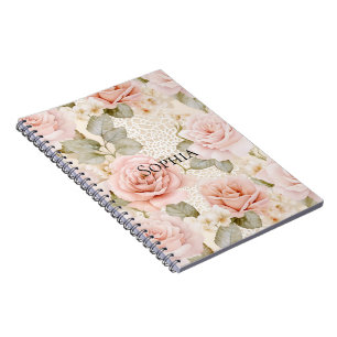 Creme Blush Pink Roses Brautparty Notizblock
