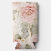 Creme Blush Pink Roses Brautparty Selters Dosenkühler (Rückseite)