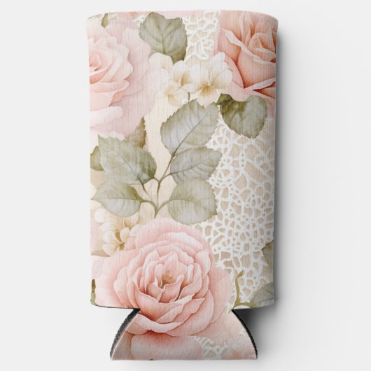Creme Blush Pink Roses Brautparty Selters Dosenkühler (Vorderseite)