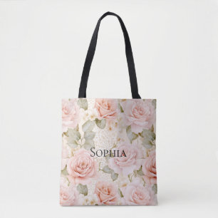 Creme Blush Pink Roses Brautparty Tasche