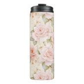 Creme Blush Pink Roses Brautparty Thermosbecher (Vorderseite)
