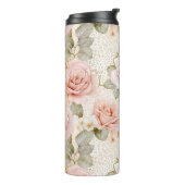 Creme Blush Pink Roses Brautparty Thermosbecher (Nach links gedreht)