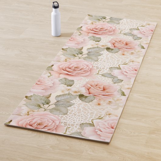 Creme Blush Pink Roses Brautparty Yogamatte (Beispiel)