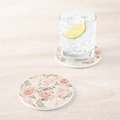 Creme Blush Pink Roses Floral Getränkeuntersetzer (Seite)