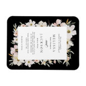 Creme, Blush, Schwarzes Wasser Blume Hochzeit Magnet (Horizontal)