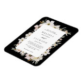 Creme, Blush, Schwarzes Wasser Blume Hochzeit Magnet (Linke Seite)