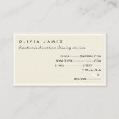 Creme Blütenlotus Blume Grüne Reinigung Visitenkarte (Rückseite)