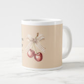 Creme Bogen rote Kirschen Jumbo-Tasse (Vorderseite Rechts)