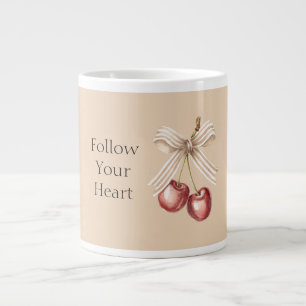 Creme Bogen rote Kirschen Jumbo-Tasse