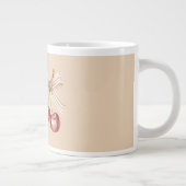 Creme Bogen rote Kirschen Jumbo-Tasse (Rechts)