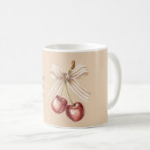 Creme-Bogen rote Kirschen Kaffeetasse (VorderseiteRechts)
