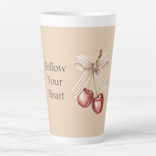 Creme-Bogen rote Kirschen   Milchtasse (Vorderseite)