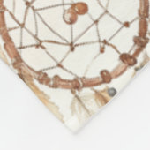 Creme Boho Federn Traumfänger Fleecedecke (Ecke)